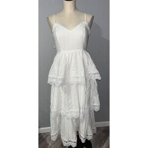 Free the Roses Women's Floral Lace Tiered Trim Maxi Dress size S NWT Fairy Boho